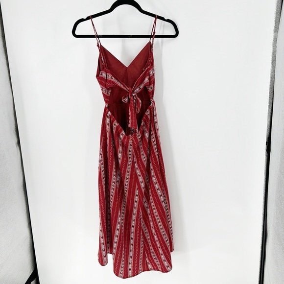 Lulus Calabash Rust Red Print Midi Dress dress up or down heels or flip flops - Picture 9 of 13